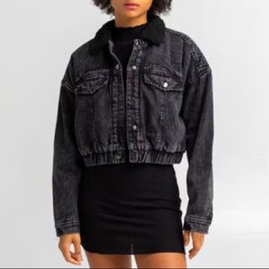 Highway Jeans Sherpa Lined black Jean Jacket. Size XL